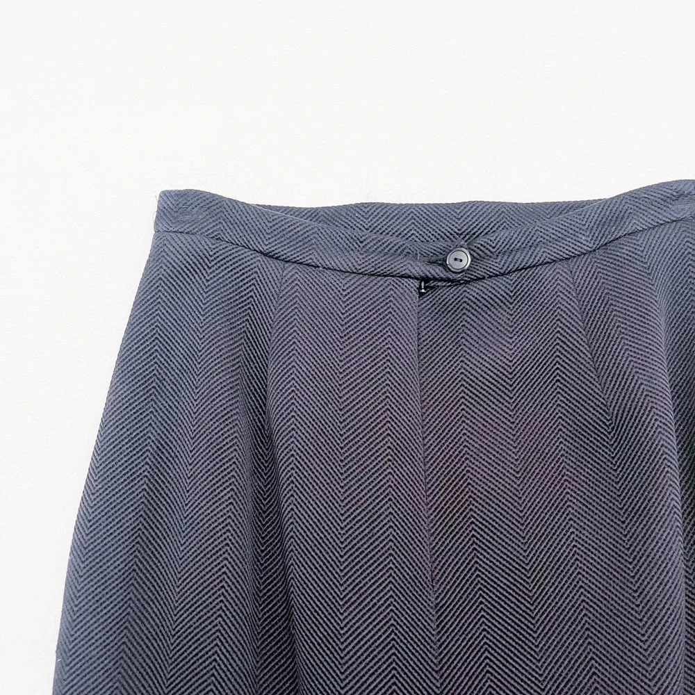Ecaille Black Pencil Skirt Wool Silk Paris SZ44